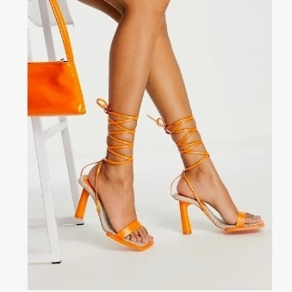 Public Desire Orange Strappy Heels